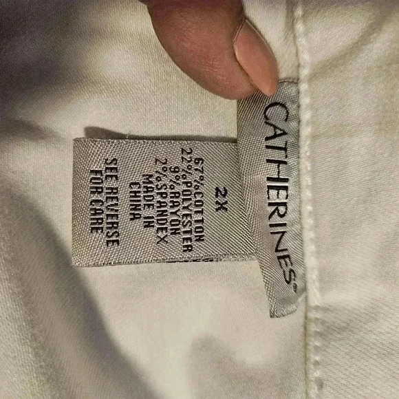 Catherine's White Denim Womens Jacket Plus Size 2X - Picture 2 of 4